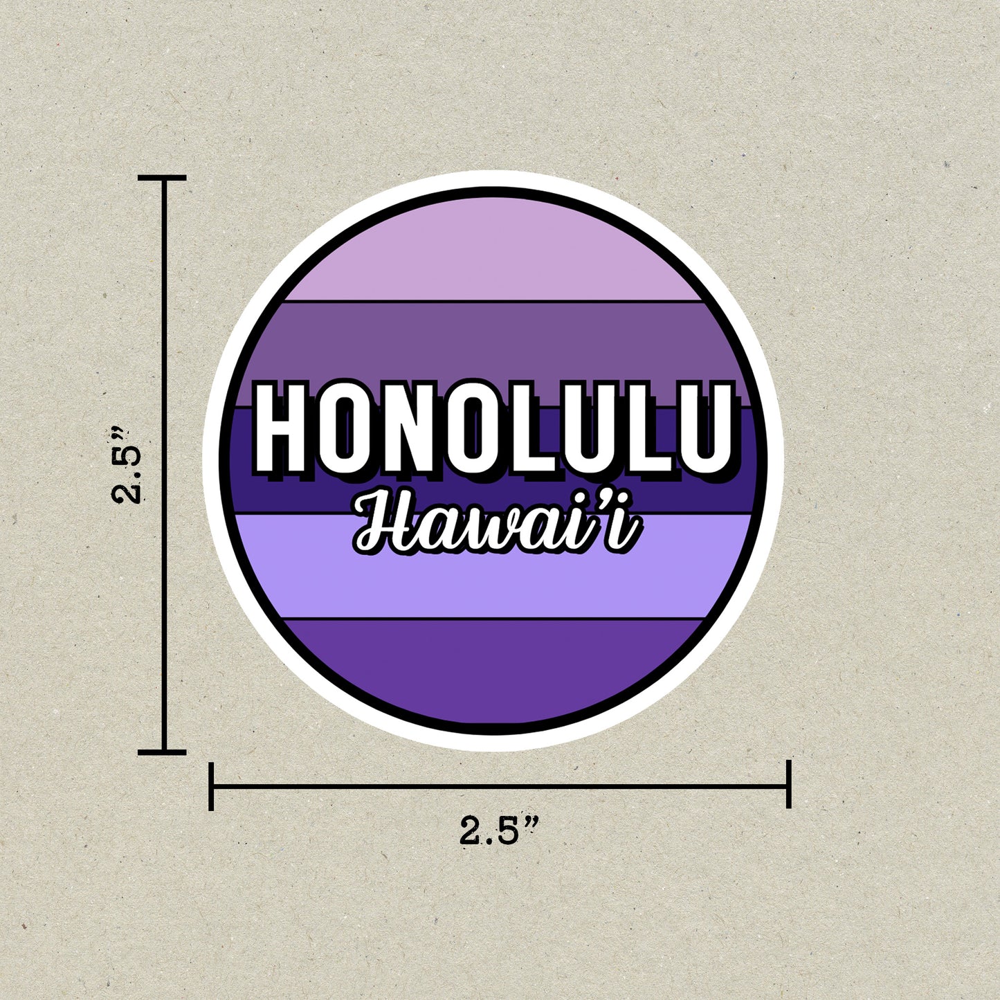 Honolulu, Hawai'i Circle Sticker