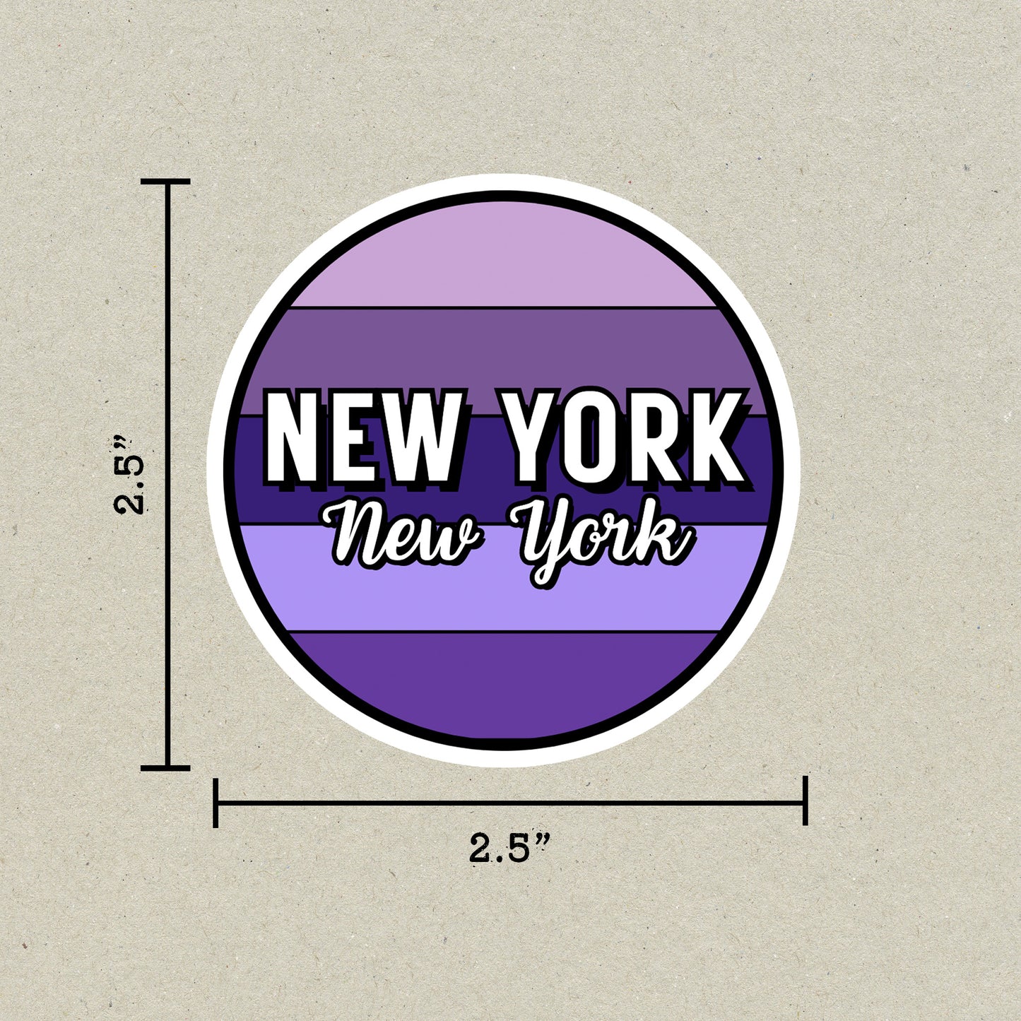 New York, New York Circle Sticker